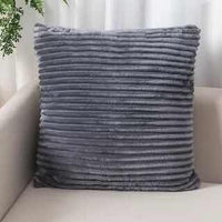 HKM-146963 Soft Corduroy Solid Pillow Case Cushion Cover, Pink and Gray, 45x45cm/53x53cm with Invisible Zipper