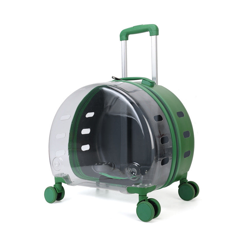 HKM-147027 Transparent PC Pet Trolley Cat Bag with Reinforced Design, 10L Capacity