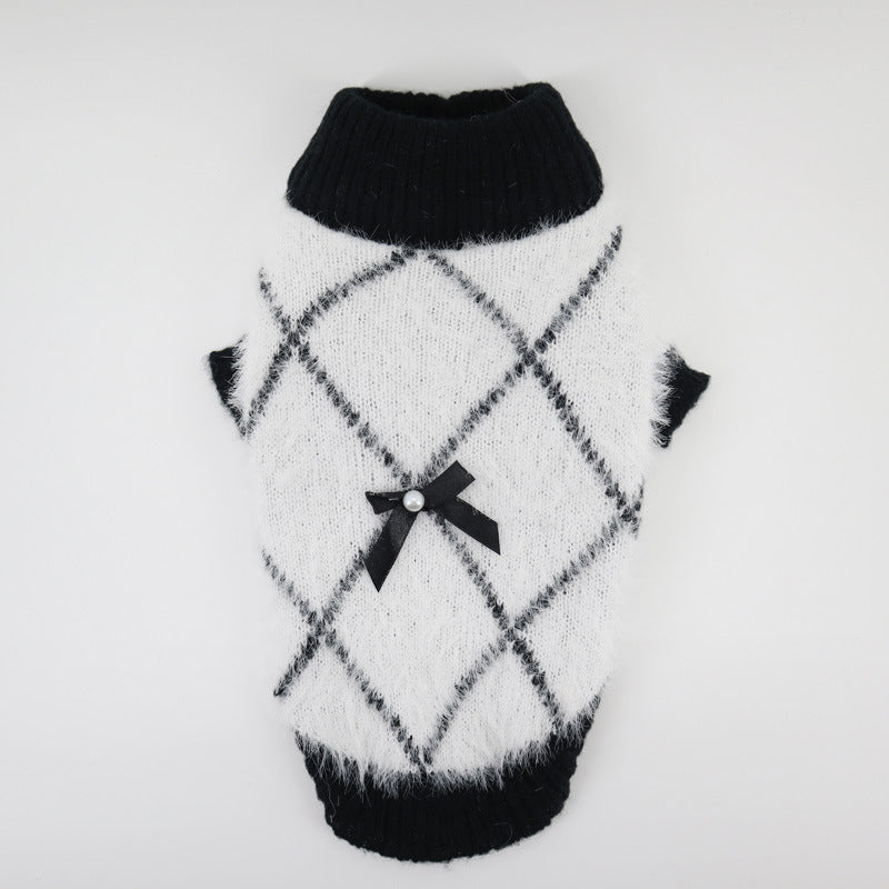 HKM-147091 Stylish Wool Plaid Dog Apparel for Autumn and Winter, Sizes XS-XXL