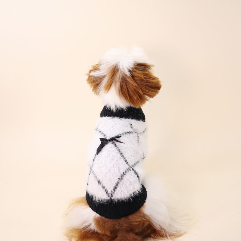 HKM-147091 Stylish Wool Plaid Dog Apparel for Autumn and Winter, Sizes XS-XXL