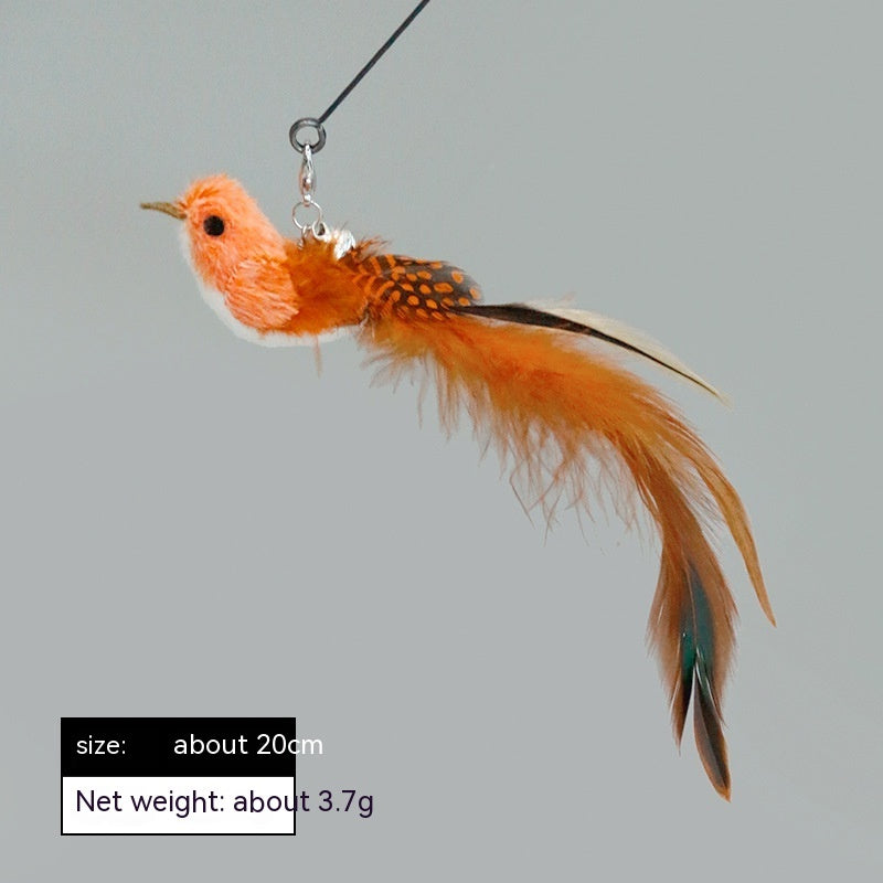 HKM-147155 Plush Bird Replacement Heads for Cat Teaser Toys - Multiple Colors Available