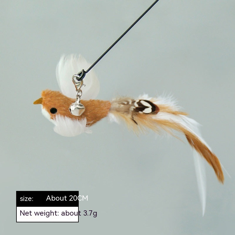 HKM-147155 Plush Bird Replacement Heads for Cat Teaser Toys - Multiple Colors Available
