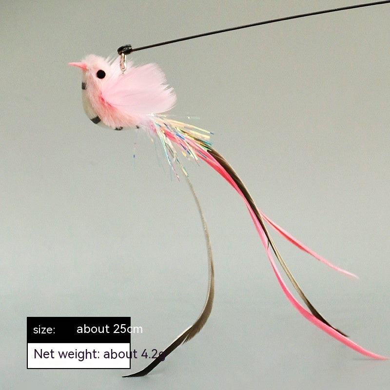 HKM-147155 Plush Bird Replacement Heads for Cat Teaser Toys - Multiple Colors Available
