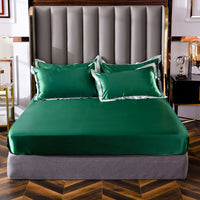 HKM-147155 Washed Silk Fitted Sheet in Solid Color – Modern Simplicity for Your Bedroom Comfort