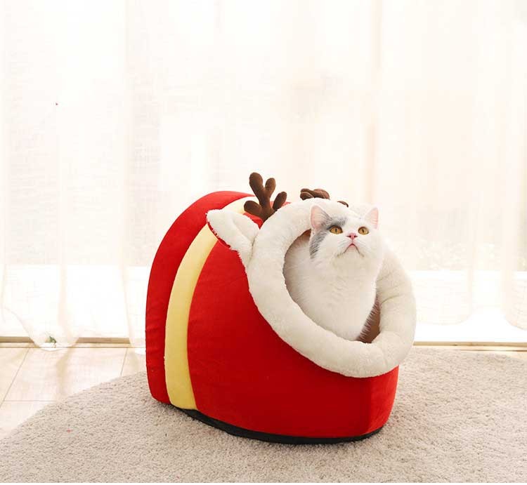 HKM-147219 Warm Cotton Christmas Igloo Pet Nest Mat