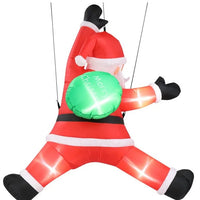 HKM-147283 Lighted Inflatable Santa Claus Decoration with Gift Bag for Holiday Lawn and Garden Display