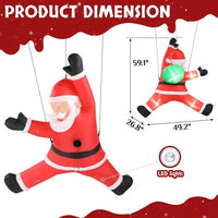 HKM-147283 Lighted Inflatable Santa Claus Decoration with Gift Bag for Holiday Lawn and Garden Display