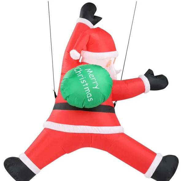 HKM-147283 Lighted Inflatable Santa Claus Decoration with Gift Bag for Holiday Lawn and Garden Display