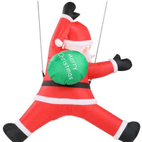 HKM-147283 Lighted Inflatable Santa Claus Decoration with Gift Bag for Holiday Lawn and Garden Display