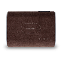 HKM-147539 Wireless Charging Bluetooth Speaker with Dual Stereo Sound and Over-Voltage Protection – Khaki/Dark Brown