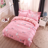 HKM-147603 Cotton Four-Piece Bedding Set with Various Sizes and Pillowcases