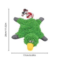 HKM-147603 Microfiber Standing Duck Plush Toy for Dogs - Bite-Resistant Pet Toy in Orange, Green, and Pink