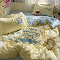 HKM-147667 Cartoon Anime Printed Washed Cotton Four-Piece Bedding Set