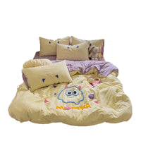 HKM-147667 Cartoon Anime Printed Washed Cotton Four-Piece Bedding Set