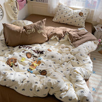 HKM-147667 Cartoon Anime Printed Washed Cotton Four-Piece Bedding Set
