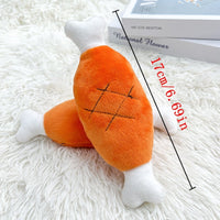 HKM-147667 Plush Chicken Leg Dog Chew Toy - Soft and Durable Teething Toy for Small to Medium Dogs