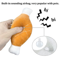 HKM-147667 Plush Chicken Leg Dog Chew Toy - Soft and Durable Teething Toy for Small to Medium Dogs