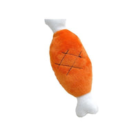HKM-147667 Plush Chicken Leg Dog Chew Toy - Soft and Durable Teething Toy for Small to Medium Dogs