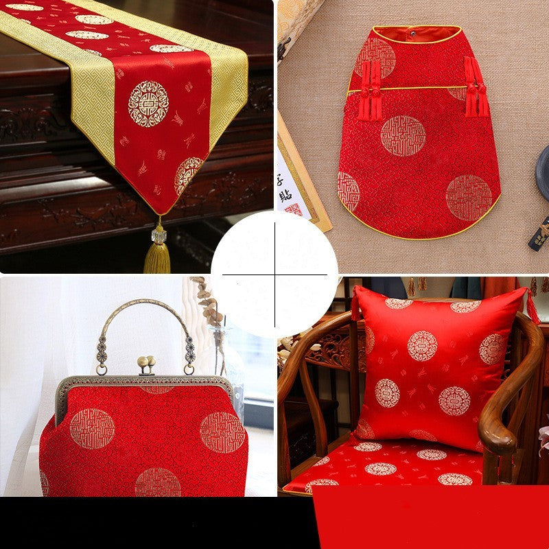 HKM-147667 Thickened Composite Silk Satin Fabric in Rich Flower Red with White Cotton Blend, 150 cm Wide, 240 g/㎡