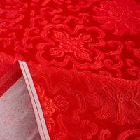 HKM-147667 Thickened Composite Silk Satin Fabric in Rich Flower Red with White Cotton Blend, 150 cm Wide, 240 g/㎡
