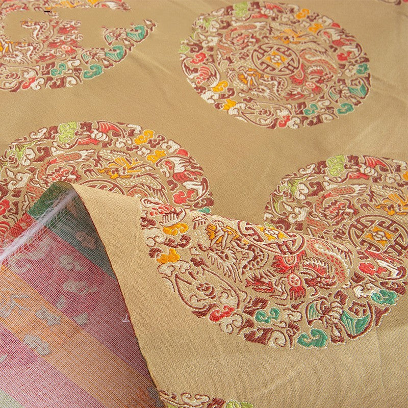 HKM-147667 Thickened Composite Silk Satin Fabric in Rich Flower Red with White Cotton Blend, 150 cm Wide, 240 g/㎡