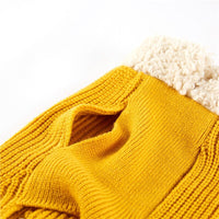 HKM-147987 Cozy Bowknot Sweater for Dogs and Cats in Morandi Yellow and White