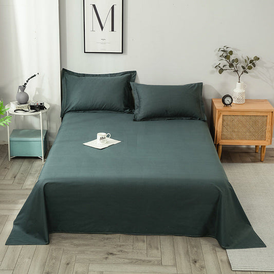 HKM-147987 Solid Color Pure Cotton Bed Sheet for Single Bed - Multiple Sizes Available