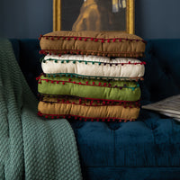 HKM-148051 Contemporary Solid Color Fur Ball Cushion - 40x40 CM, Available in White, Khaki, Grass Green, Coffee