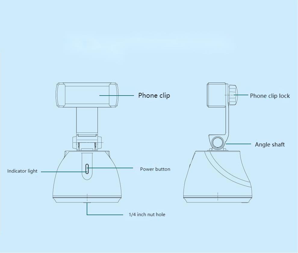 HKM-148051 Smart PTZ Face Recognition Camera with 360-Degree Tracking, ABS Material, Compatible with Android and iOS