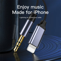 HKM-148371 Silver Nylon Audio Cable for Headphones and Car Adapter