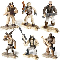HKM-148563 Mixed Special Forces Action Figures Set with Military Accessories - 6-Piece Toy Soldier Collection for Ages 4+