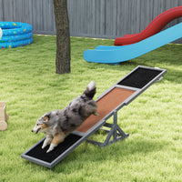 HKM-148627 Wooden Dog Agility Seesaw for Training and Exercise, Weather Resistant, 83 L x 16 W x 14 H, Gray