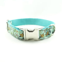 HKM-148691 Water Clear Flower Dog Collar for Small to Large Breeds, Adjustable Polyester Design