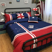 HKM-148819 British Cotton Four-Piece Bedding Set - 1.2 Bed Size (Quilt Cover 160x210cm)