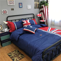 HKM-148819 British Cotton Four-Piece Bedding Set - 1.2 Bed Size (Quilt Cover 160x210cm)