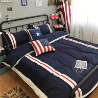 HKM-148819 British Cotton Four-Piece Bedding Set - 1.2 Bed Size (Quilt Cover 160x210cm)
