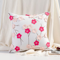 HKM-148883 Handmade Retro Double-Faced Plush Cushion Cover with Floral Design, 45x45 cm