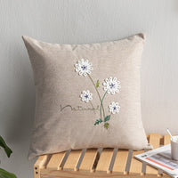HKM-148883 Handmade Retro Double-Faced Plush Cushion Cover with Floral Design, 45x45 cm