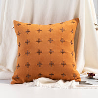 HKM-148883 Handmade Retro Double-Faced Plush Cushion Cover with Floral Design, 45x45 cm