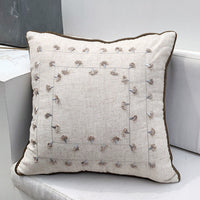 HKM-148883 Handmade Retro Double-Faced Plush Cushion Cover with Floral Design, 45x45 cm