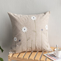 HKM-148883 Handmade Retro Double-Faced Plush Cushion Cover with Floral Design, 45x45 cm