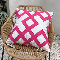 HKM-148883 Handmade Retro Double-Faced Plush Cushion Cover with Floral Design, 45x45 cm