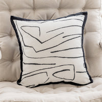HKM-148947 French Classic Style Black and White Pillow Cases – Abstract, Floral & Plaid Designs, 45x45cm