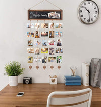 HKM-149075 Wooden Photo Clip Wall Decor - Modern Hanging Crafts Ornaments, 38x90cm