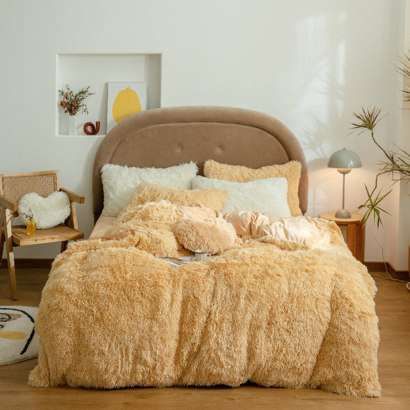 HKM-149139 Warm Polyester Bed Sheet and Quilt Cover Set - Multiple Sizes Available