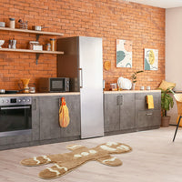 HKM-149203 Gingerbread Man Cartoon Flocking Carpet - Machine Washable Polyester 70x120cm
