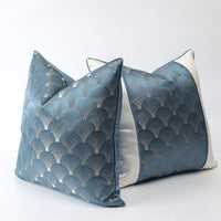 HKM-149267 Blue and White Patchwork Cushion Covers for Living Room – Various Sizes Available
