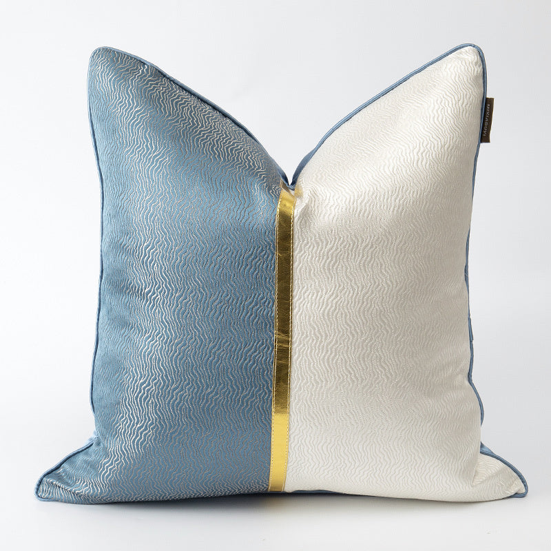 HKM-149267 Blue and White Patchwork Cushion Covers for Living Room – Various Sizes Available