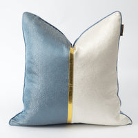 HKM-149267 Blue and White Patchwork Cushion Covers for Living Room – Various Sizes Available