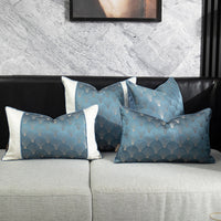 HKM-149267 Blue and White Patchwork Cushion Covers for Living Room – Various Sizes Available